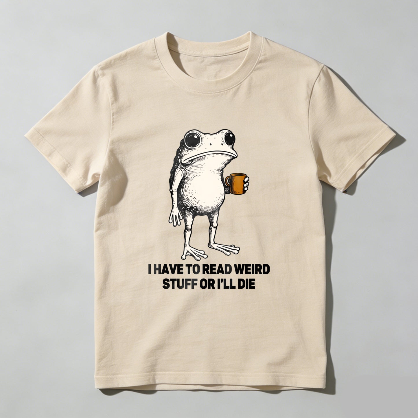 Wardrobecart Frog Holding Coffee Mug Standing Unisex Classic T-shirt