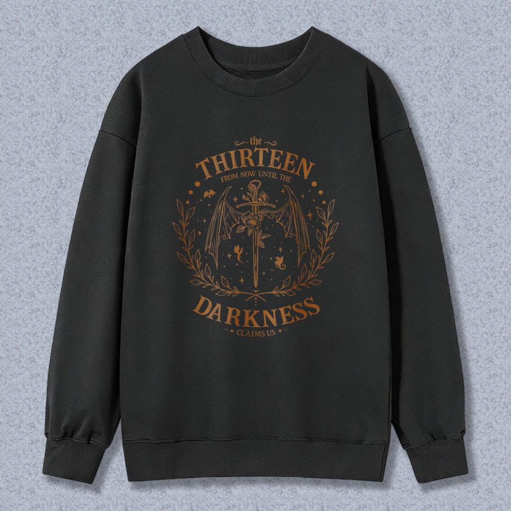 Wardrobecart Thirteen Darkness Design With Winged Sword And Laurel Wreath Unisex Classic Sweatshirt