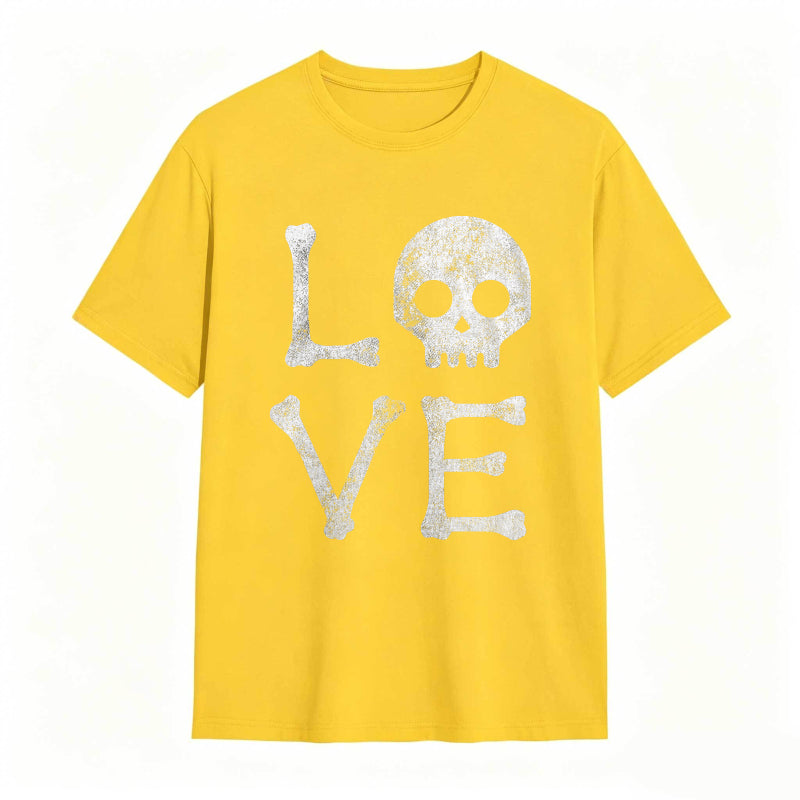 Vintage Love Skull Funny Graphic Tee