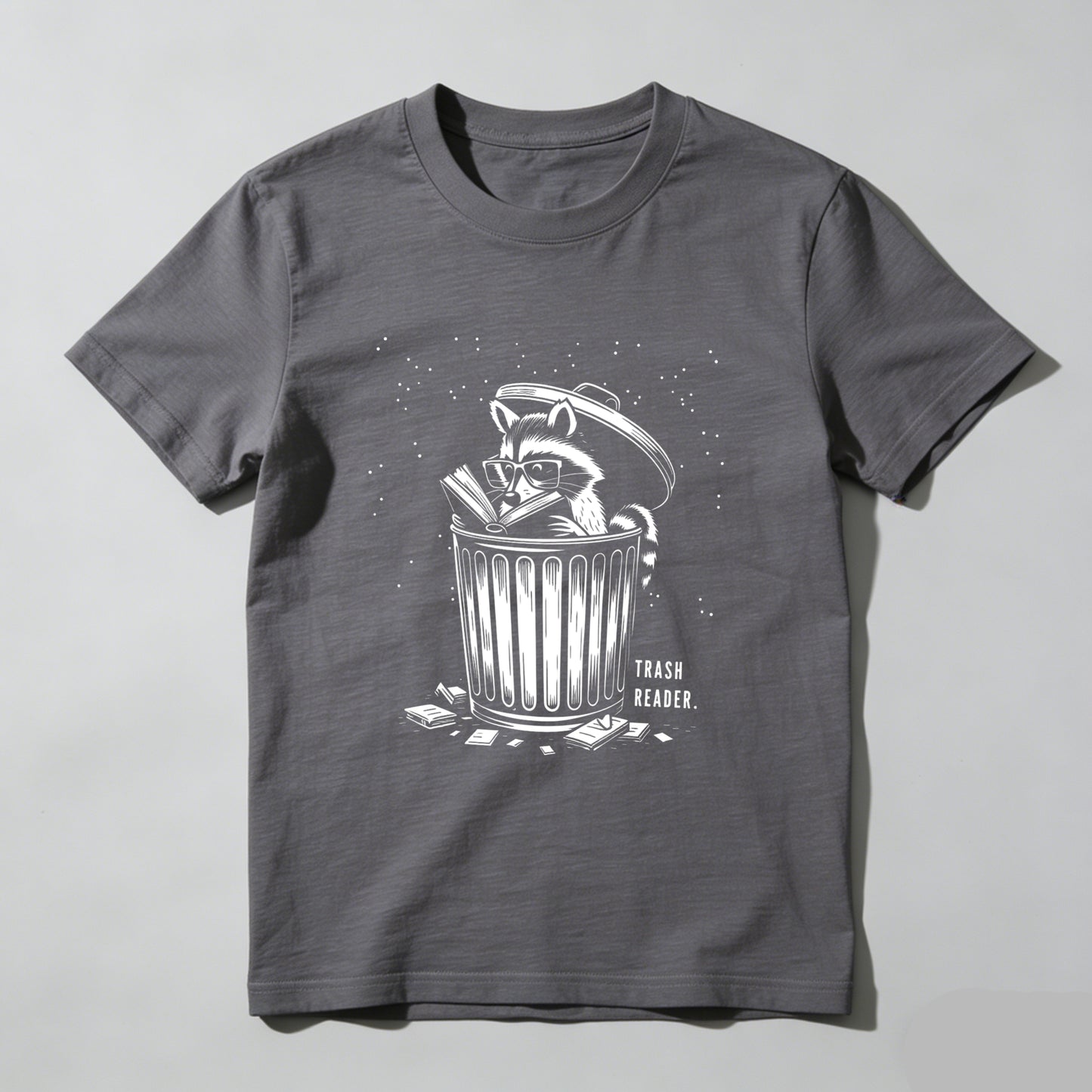 Wardrobecart Raccoon Reading Book In Trash Can Unisex Classic T-shirt