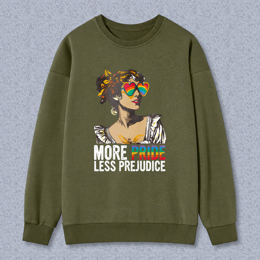 Wardrobecart Pride Woman With Rainbow Heart Sunglasses And Floral Hair Unisex Classic Sweatshirt