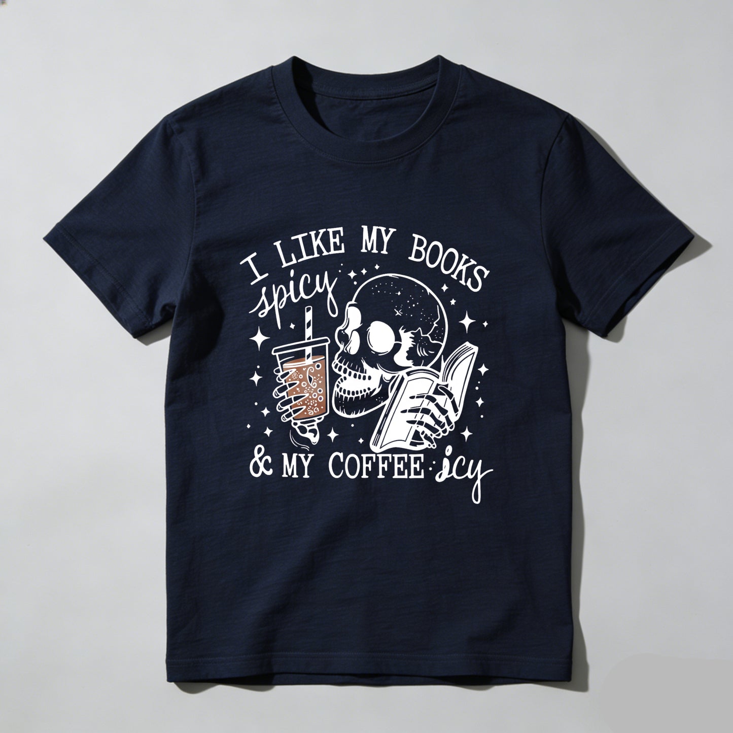 Wardrobecart I Like My Books Spicy And My Coffee Icy Unisex Classic T-shirt