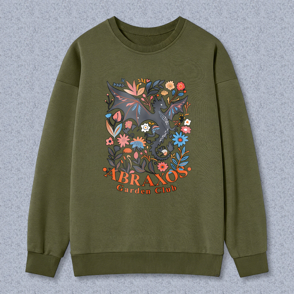 Wardrobecart Dragon And Floral Design Abraxos Garden Club Unisex Classic Sweatshirt