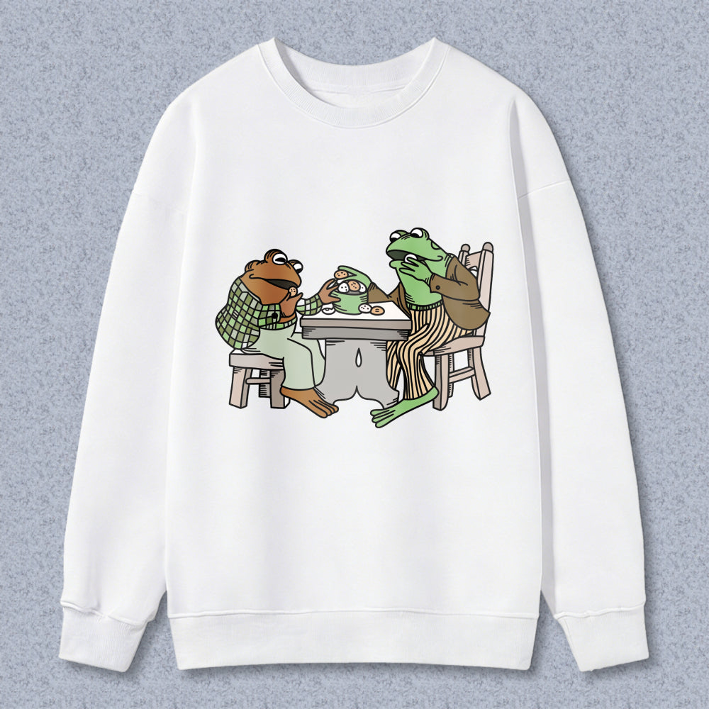 Wardrobecart Frogs Eating Pizza At Table Unisex Classic Sweatshirt