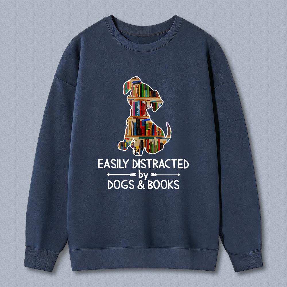 Wardrobecart Dog Made Of Books Easily Distracted By Books Unisex Classic Sweatshirt