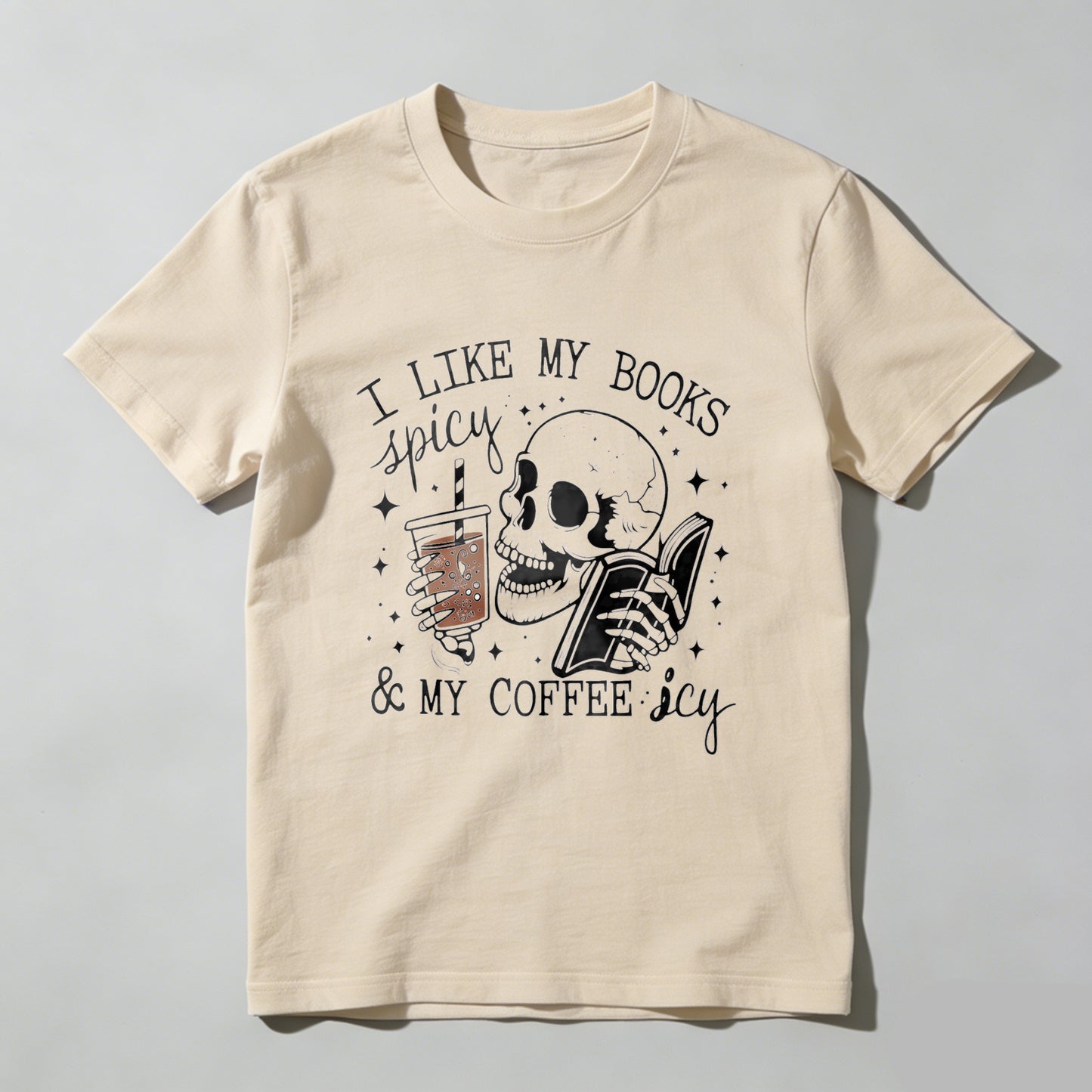 Wardrobecart I Like My Books Spicy And My Coffee Icy Unisex Classic T-shirt