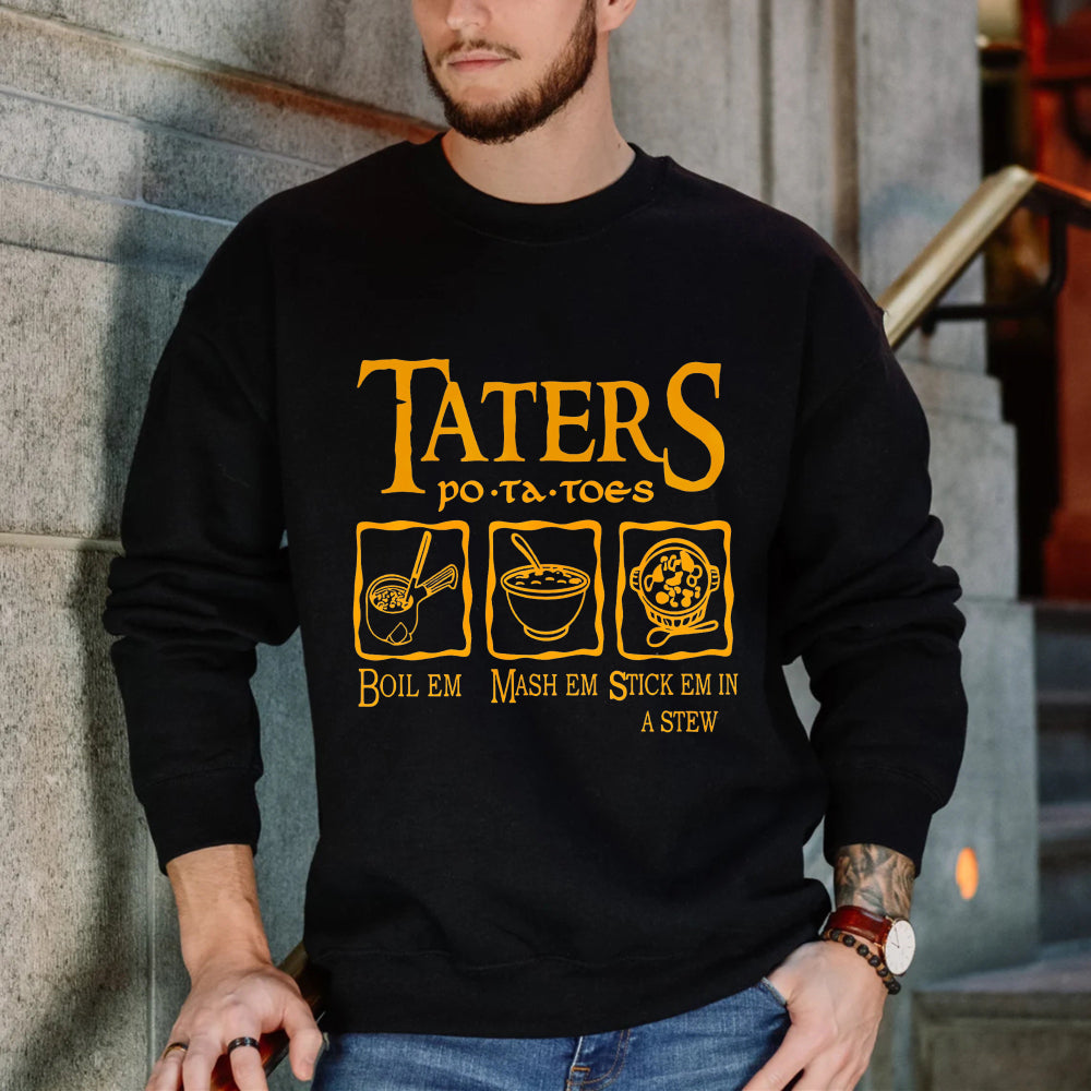 Wardrobecart Taters Potato Preparation Steps Unisex Classic Sweatshirt