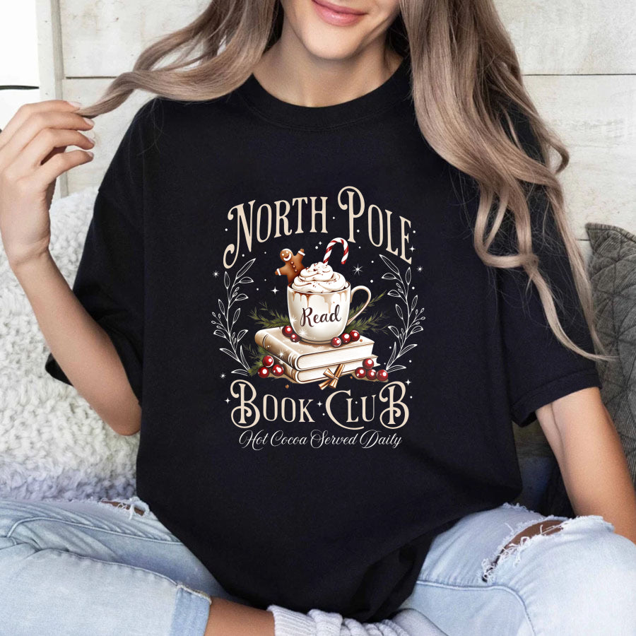 Wardrobecart North Pole Book Club Hot Cocoa Served Daily Unisex Classic T-shirt