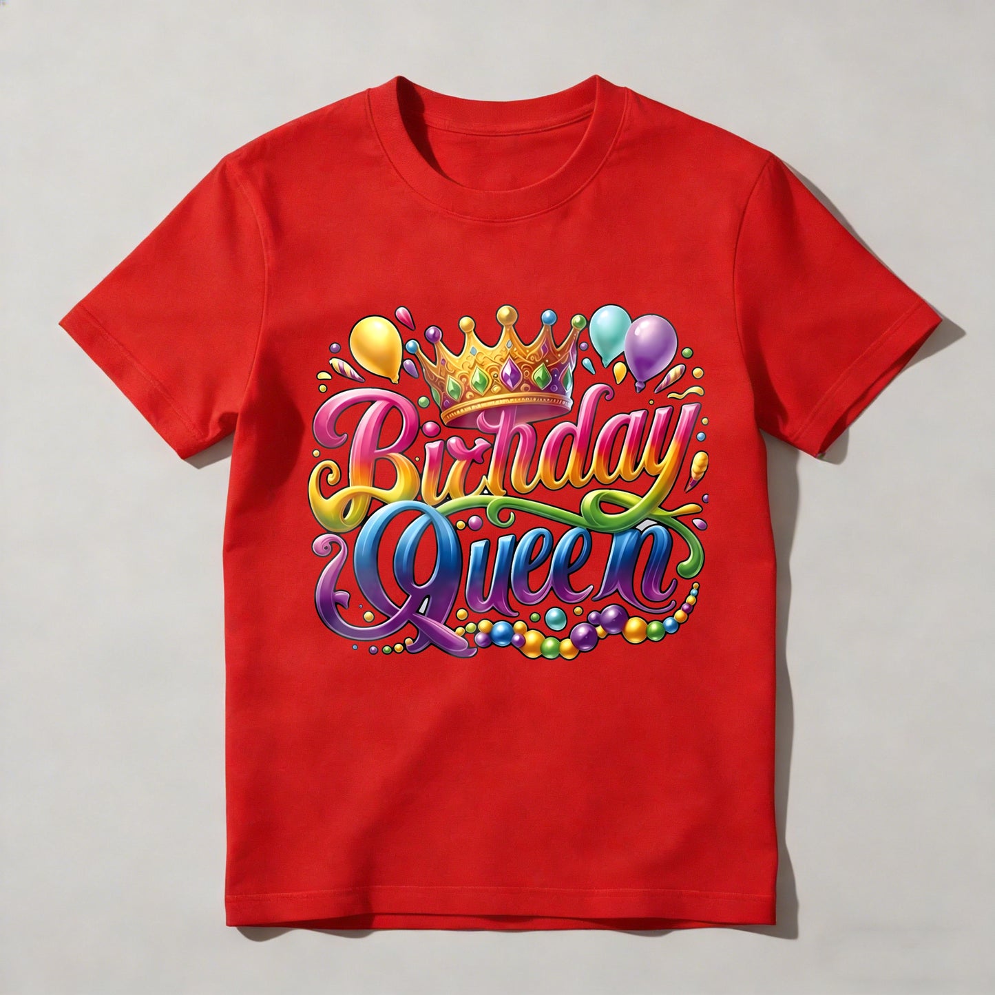 Birthday Queen Crown Balloons And Gems T-shirt