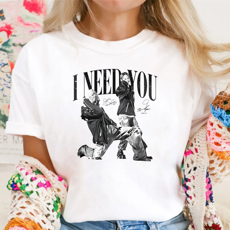 I Need You K-POP World Tour 2026 Vintage Hip Hop Graphic Tee