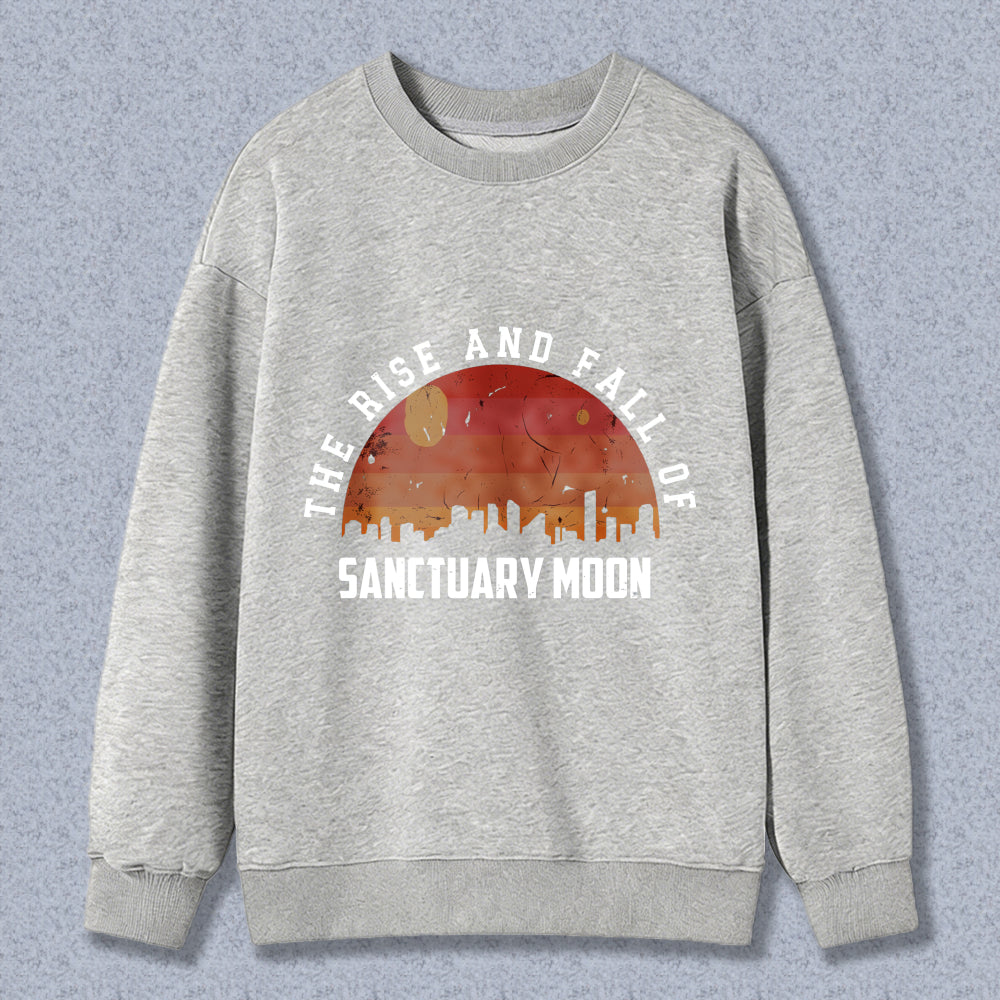 Wardrobecart The Rise And Fall Of Sanctuary Moon Sunset Cityscape Design Unisex Classic Sweatshirt