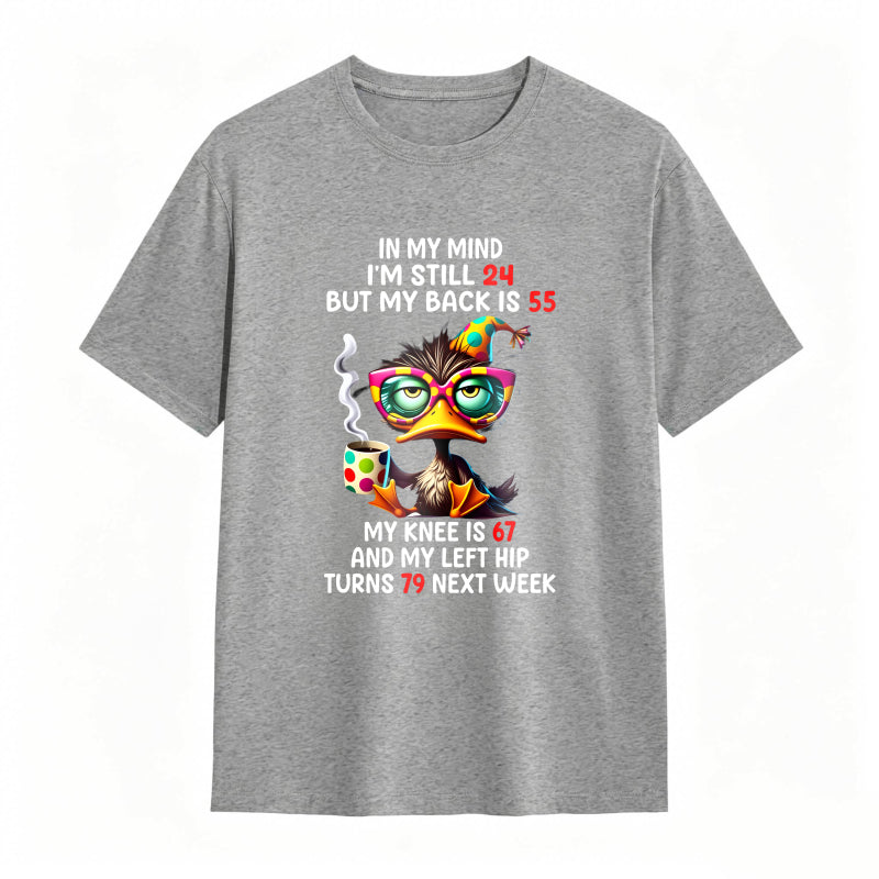 Duck With Glasses And Text About Age And Body Parts Unisex Classic T-shirt