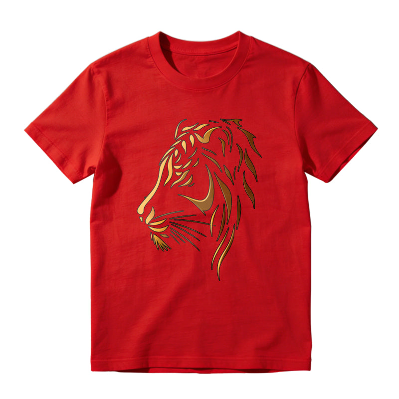 Vintage Tiger Graphic Tee – Thick Cotton Retro Print Loose Fit Summer T-Shirt for Men Women