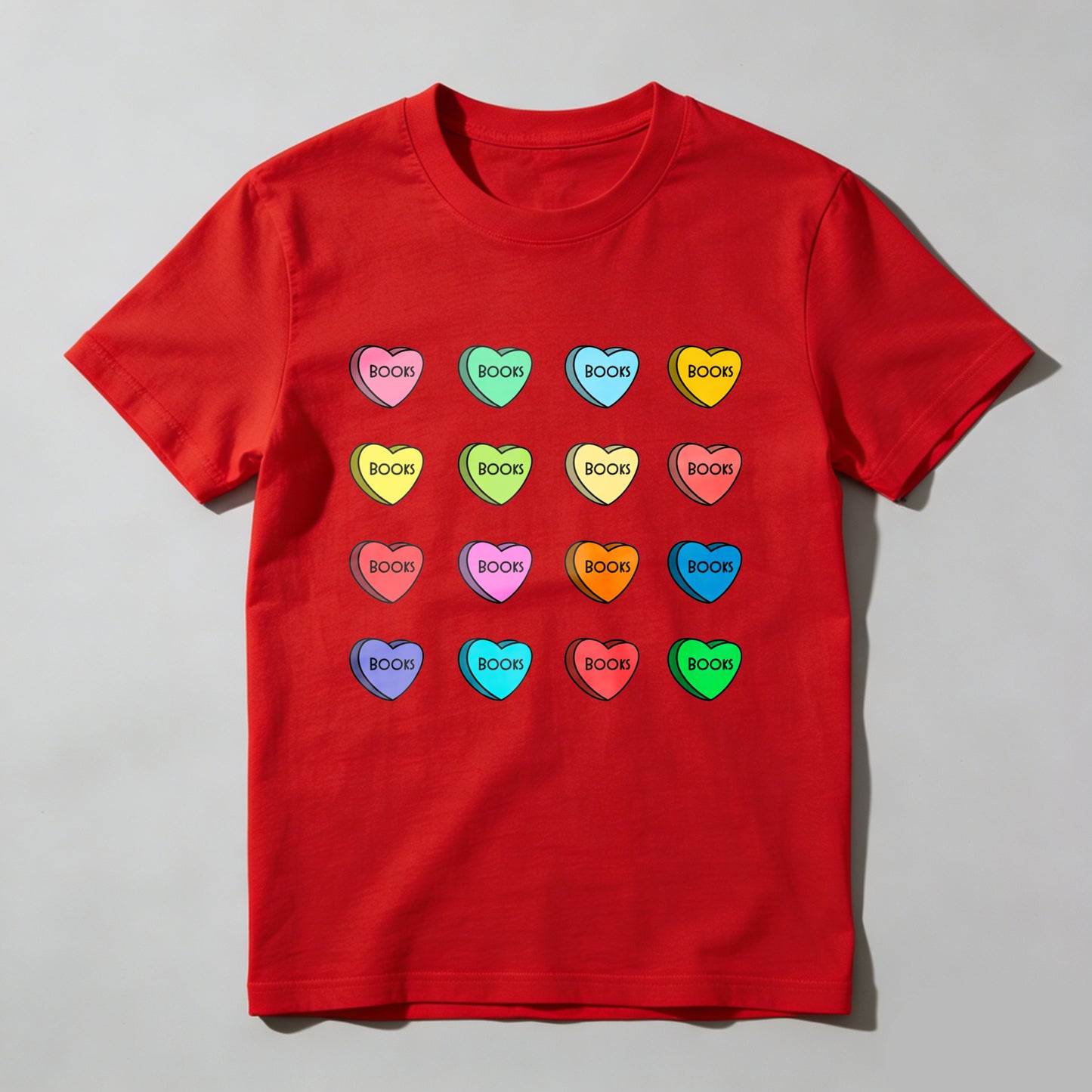 Wardrobecart Colorful Hearts With Boop Text Unisex Classic T-shirt