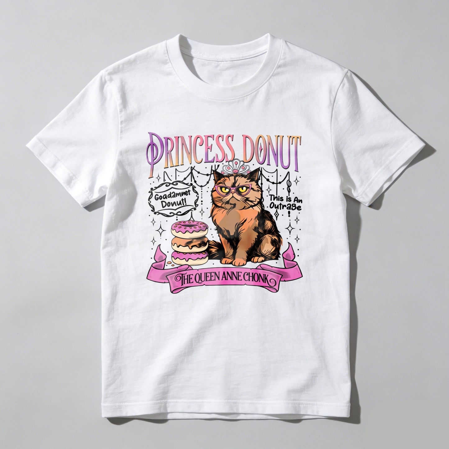 Wardrobecart Princess Donut Cat Queen Anne Chock Unisex Classic T-shirt