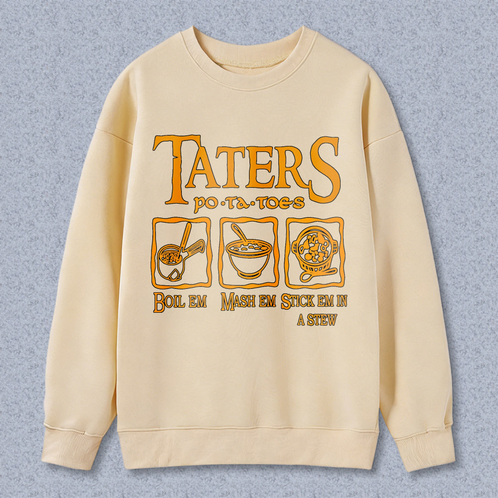 Wardrobecart Taters Potato Preparation Steps Unisex Classic Sweatshirt