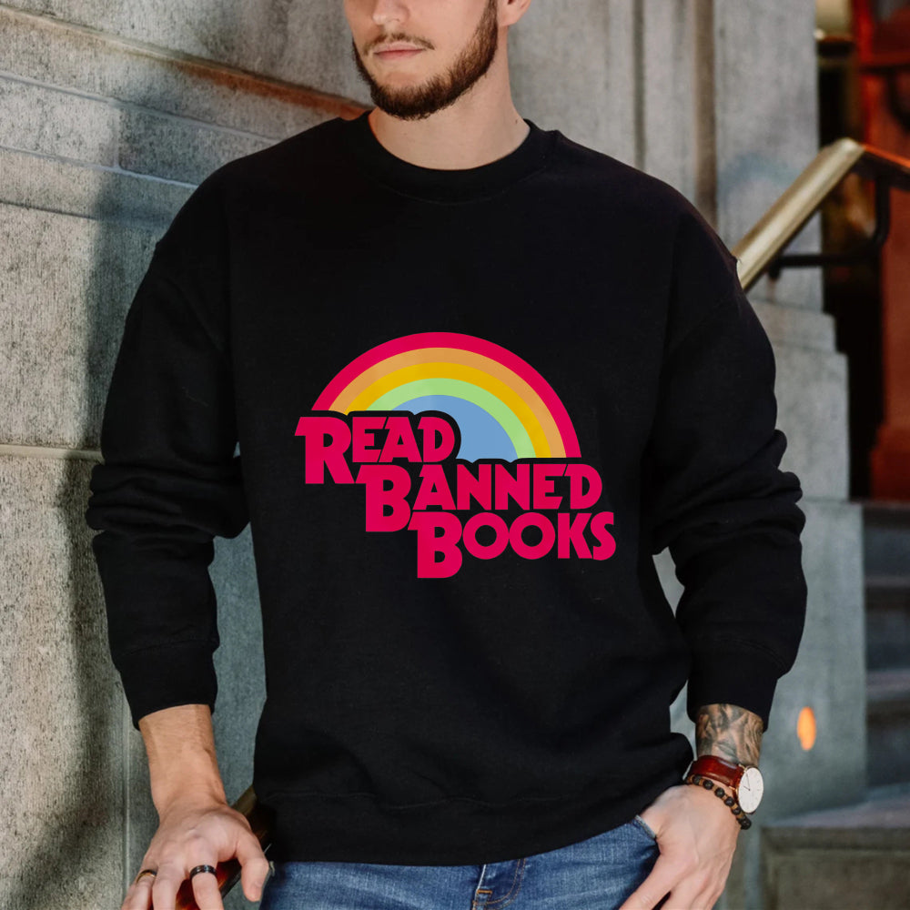Wardrobecart Rainbow Read Banned Books Unisex Classic Sweatshirt