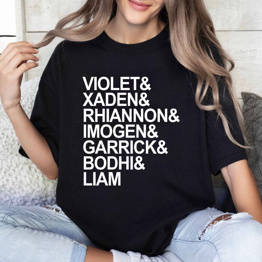 Wardrobecart Violet Xaden Rhiannon Imogen Garrick Bodhi Liam Unisex Classic T-shirt