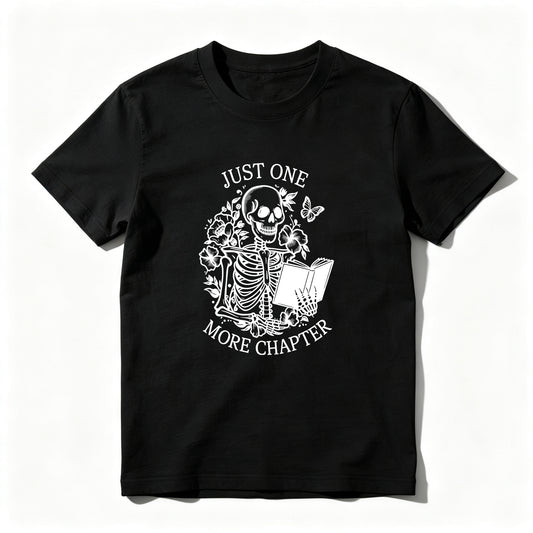 Wardrobecart Skeleton Reading Book With Flowers And Butterfly Unisex Classic T-shirt