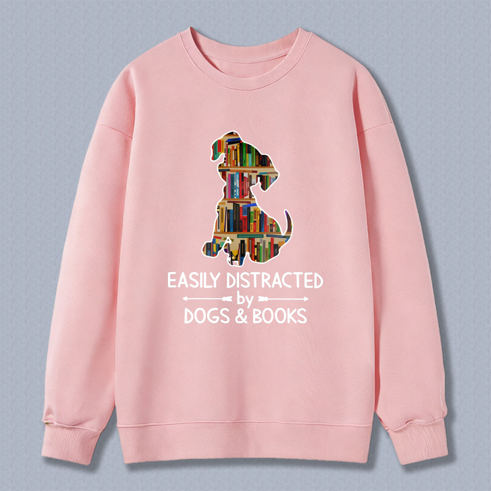 Wardrobecart Dog Made Of Books Easily Distracted By Books Unisex Classic Sweatshirt