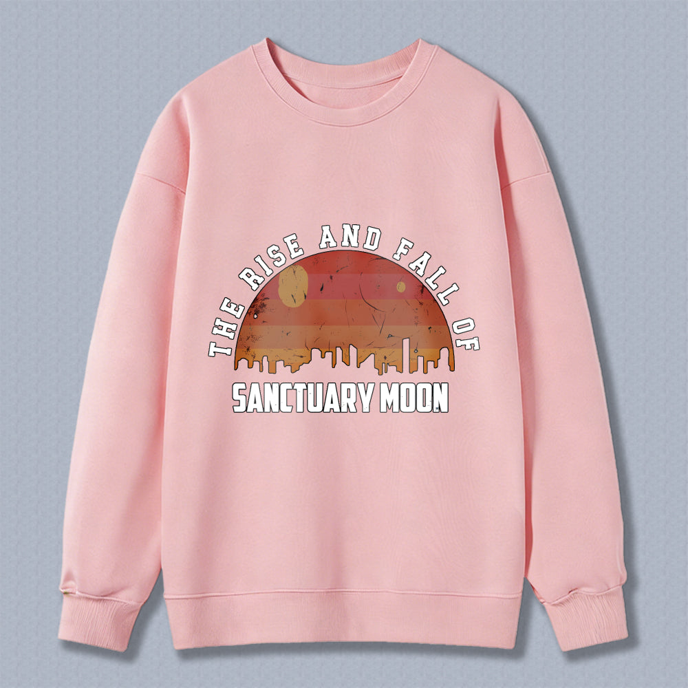 Wardrobecart The Rise And Fall Of Sanctuary Moon Sunset Cityscape Design Unisex Classic Sweatshirt