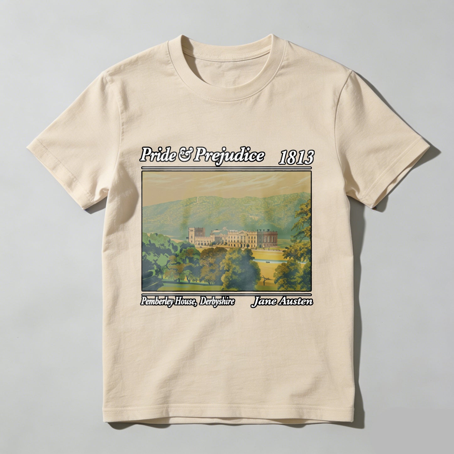 Wardrobecart Pride And Prejudice 1813 Pemberley House Derbyshire Jane Austen Unisex Classic T-shirt