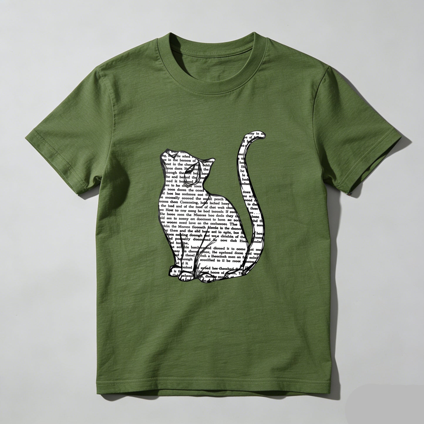 Wardrobecart Cat Silhouette With Text Pattern Unisex Classic T-shirt