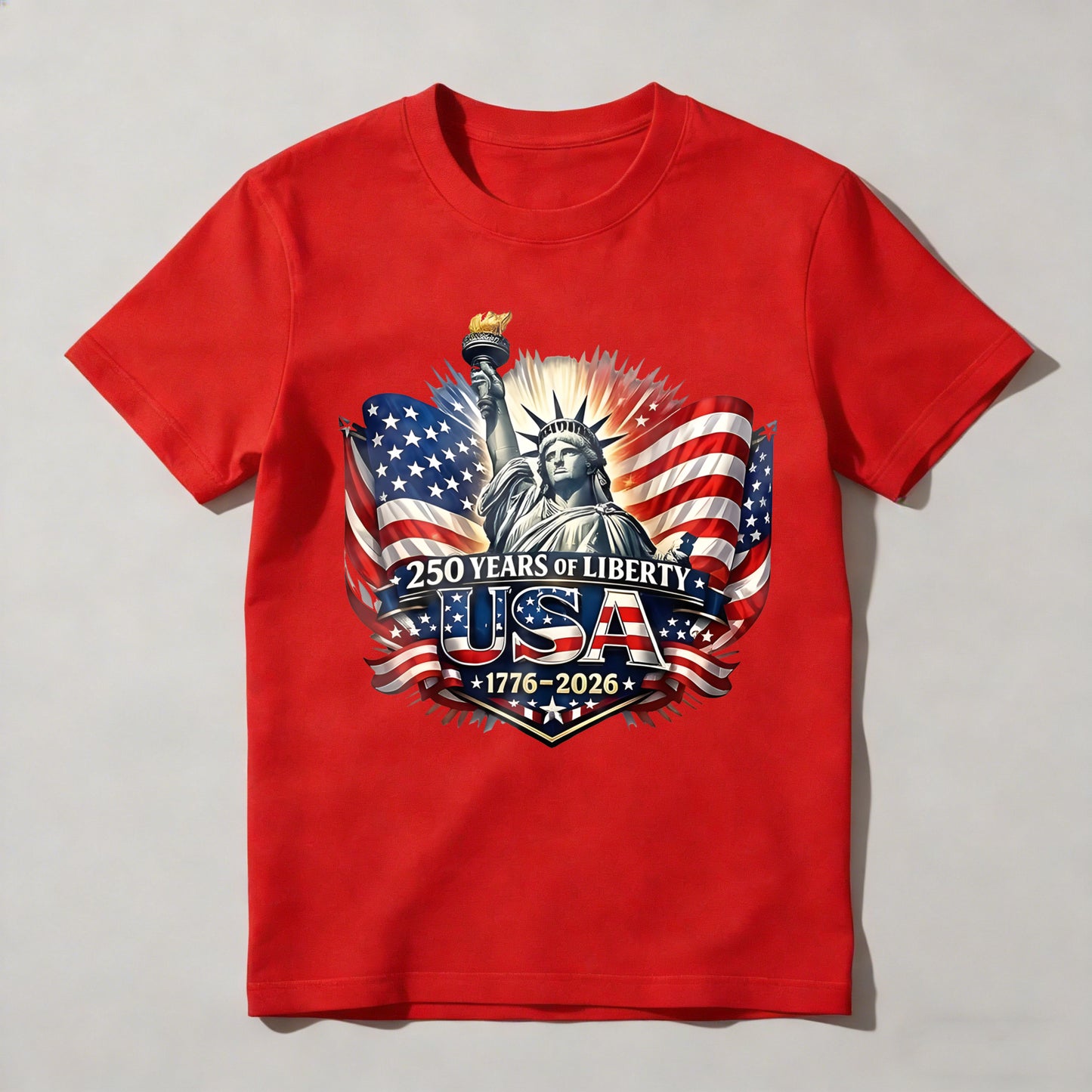 Statue Of Liberty American Flag 250 Years Of Liberty Usa 1776 2026 T-shirt