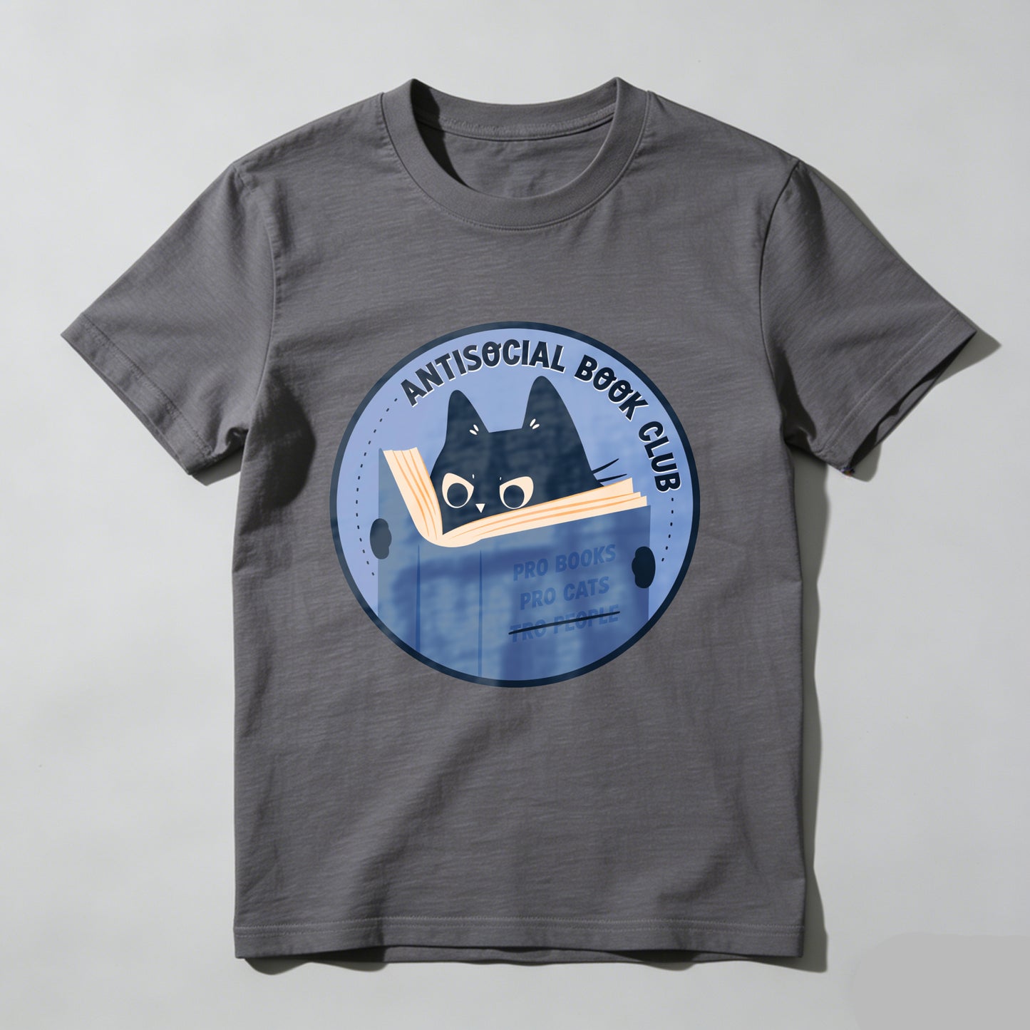 Wardrobecart Antisocial Book Club Cat Reading Book Unisex Classic T-shirt