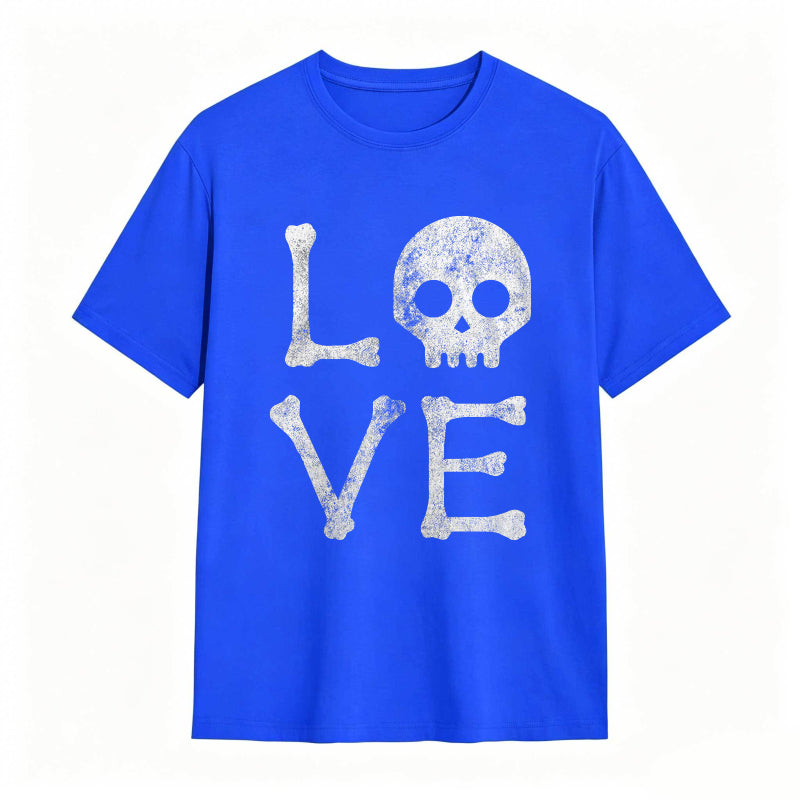 Vintage Love Skull Funny Graphic Tee