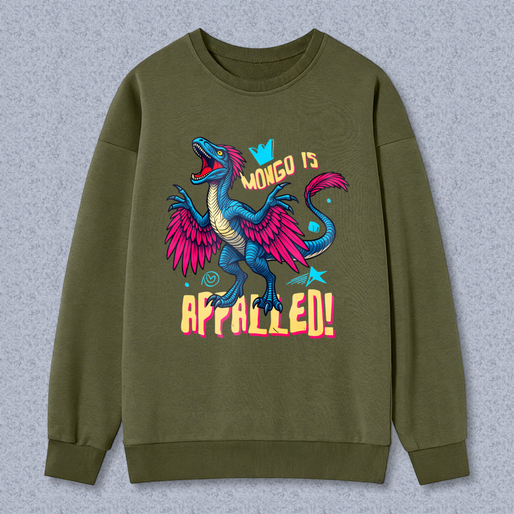 Wardrobecart Dragon With Crown And Text Mongo Is Appalled Unisex Classic Sweatshirt