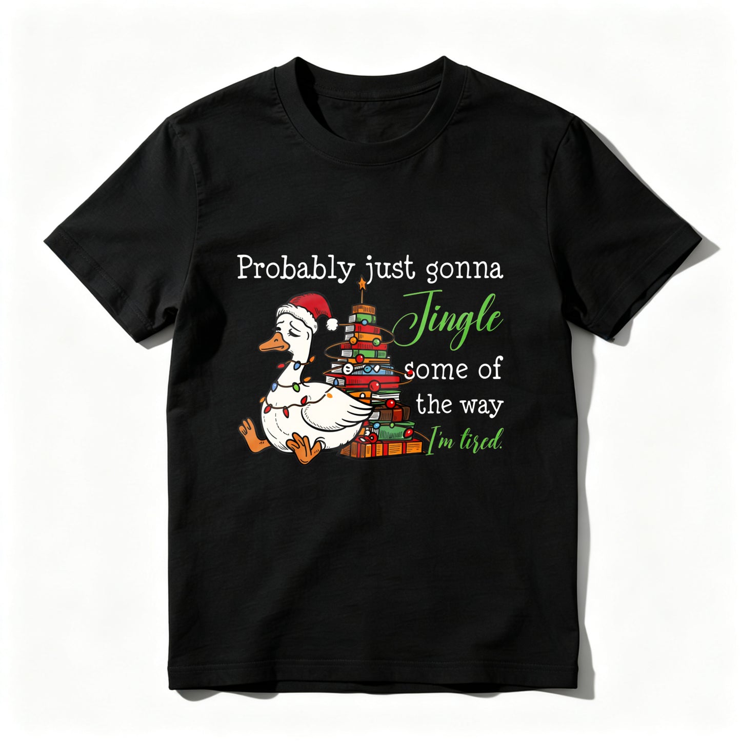 Wardrobecart Duck Wearing Santa Hat Near Christmas Tree Unisex Classic T-shirt