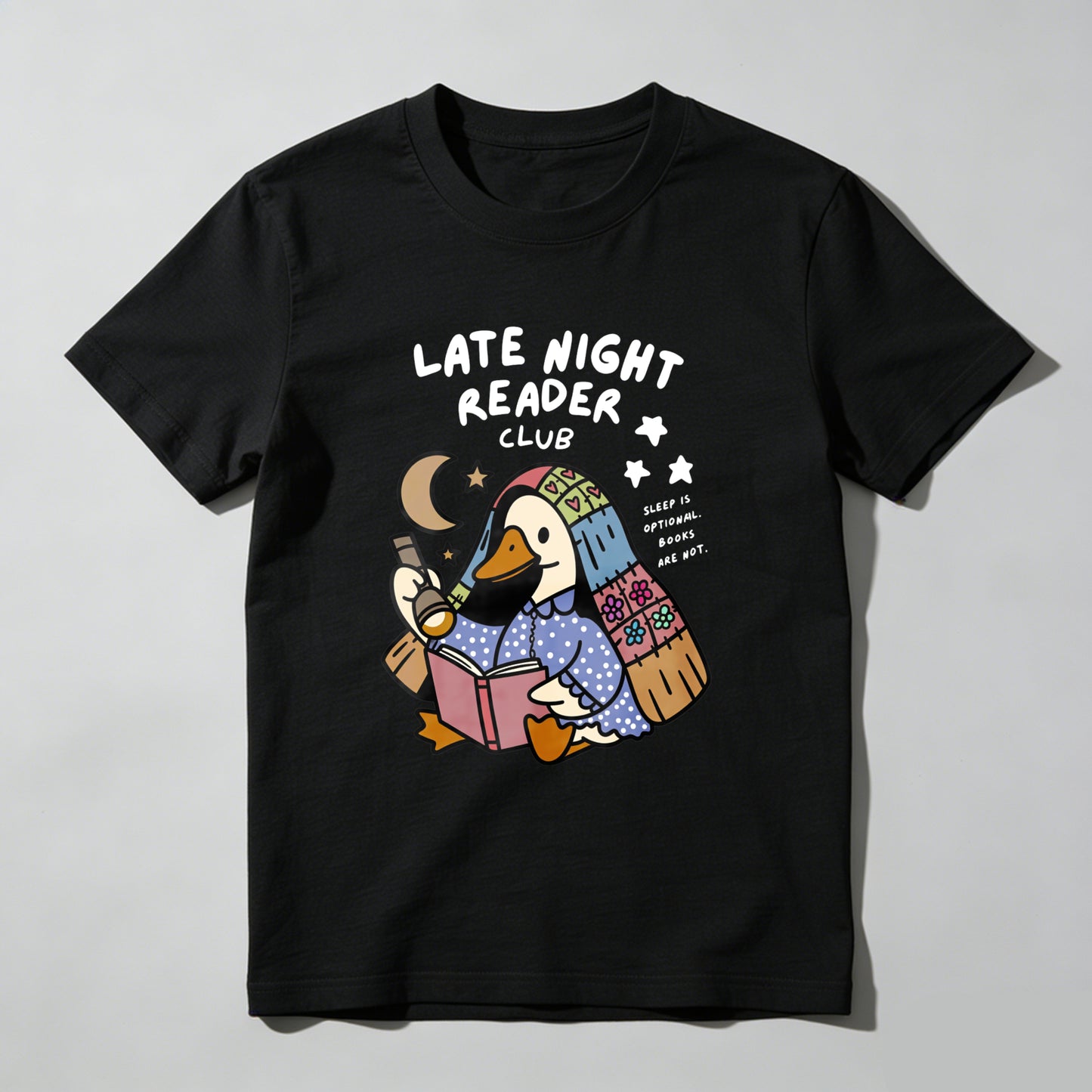 Wardrobecart Late Night Reader Club Duck Reading Book Unisex Classic T-shirt