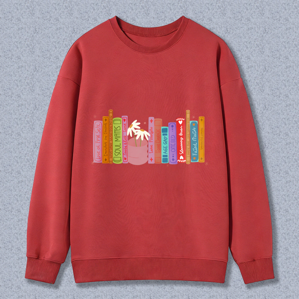 Wardrobecart Bookshelf With Colorful Books And Cupcake Unisex Classic Sweatshirt
