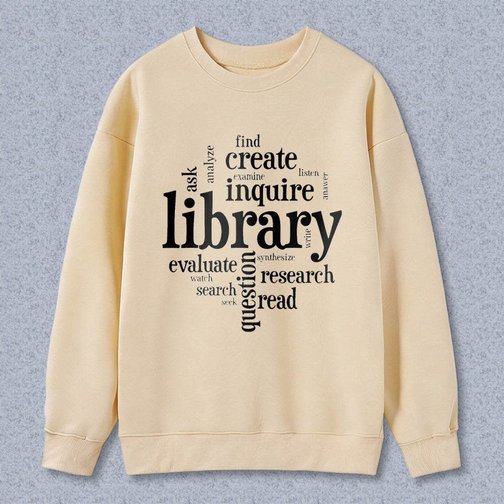 Wardrobecart Library Word Art Design Unisex Classic Sweatshirt