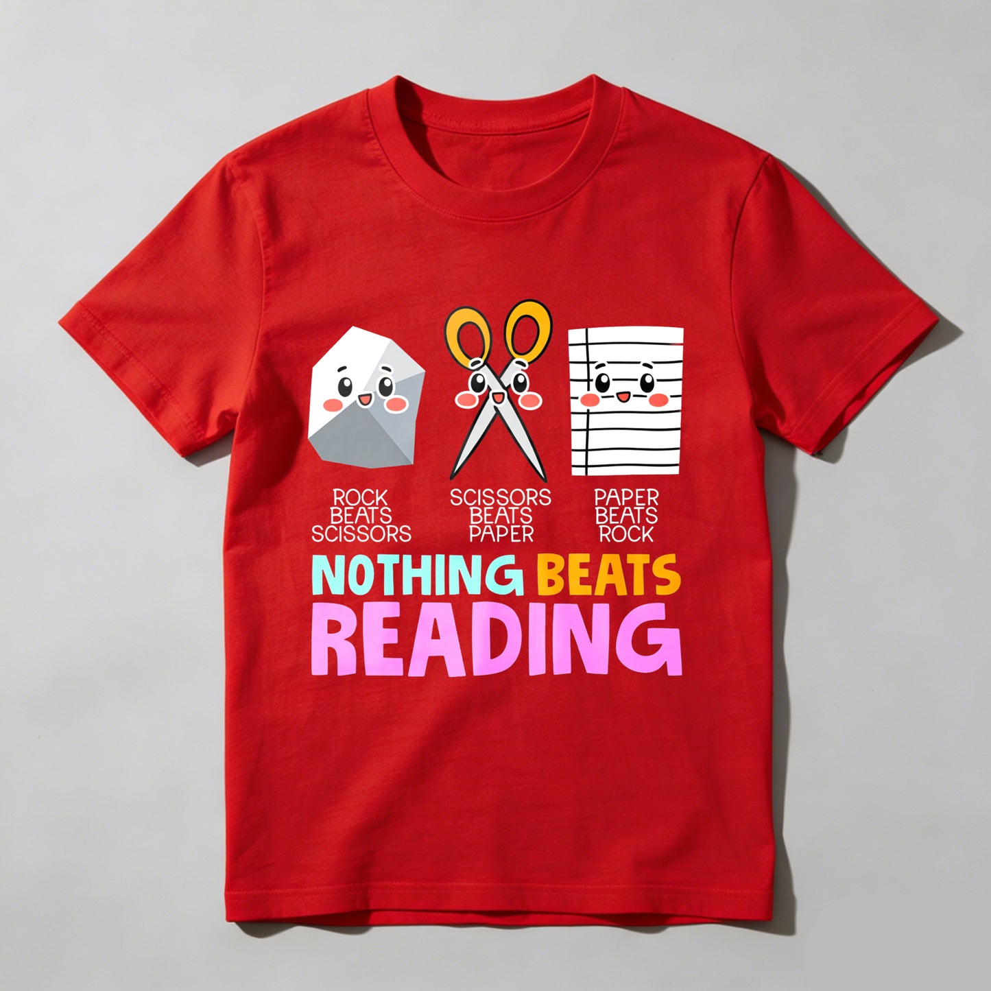 Wardrobecart Rock Beats Scissors Scissors Beats Paper Paper Beats Rock Nothing Beats Reading Unisex Classic T-shirt
