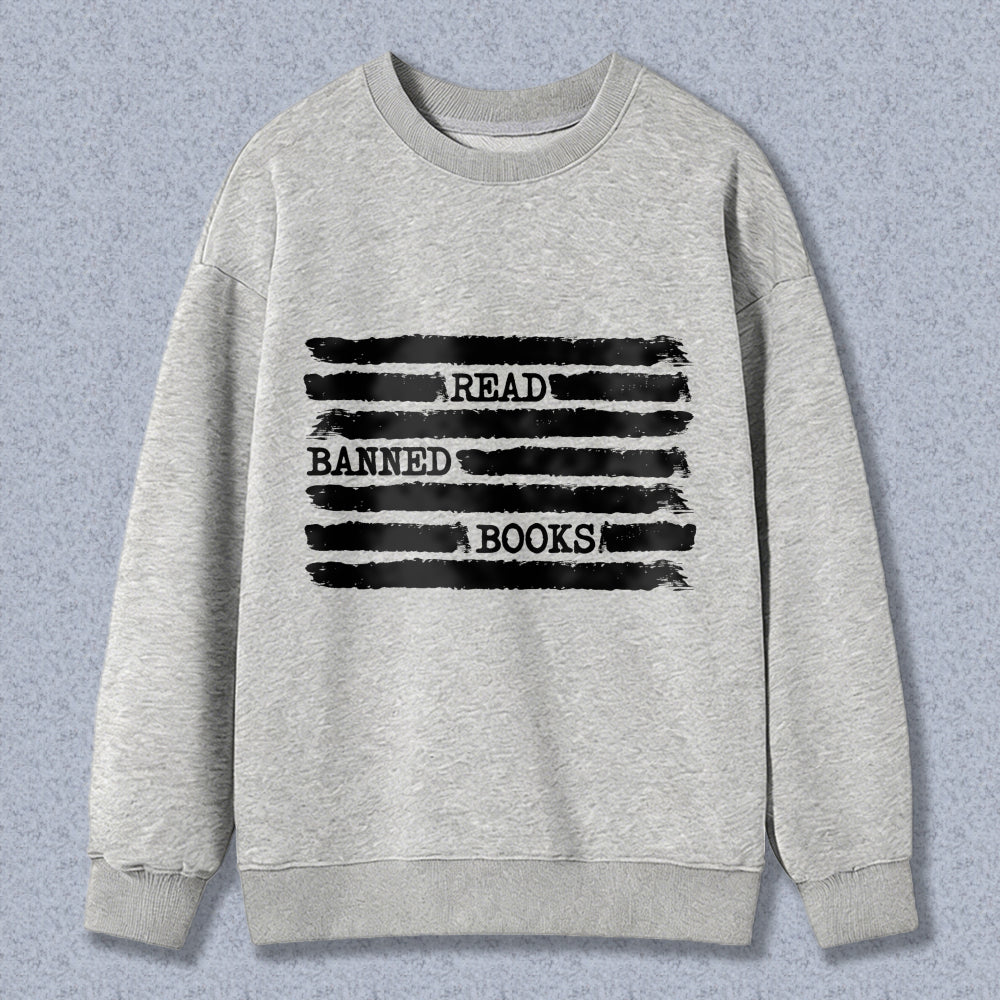 Wardrobecart Read Banned Books Pattern Unisex Classic Sweatshirt