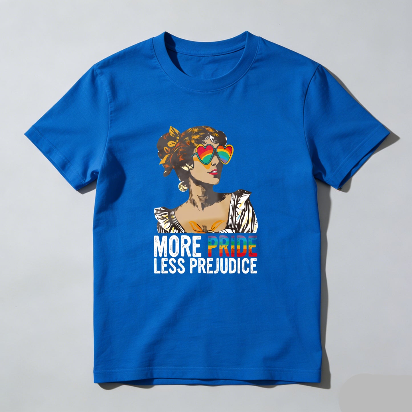 Wardrobecart More Pride Less Prejudice Woman With Rainbow Glasses Unisex Classic T-shirt