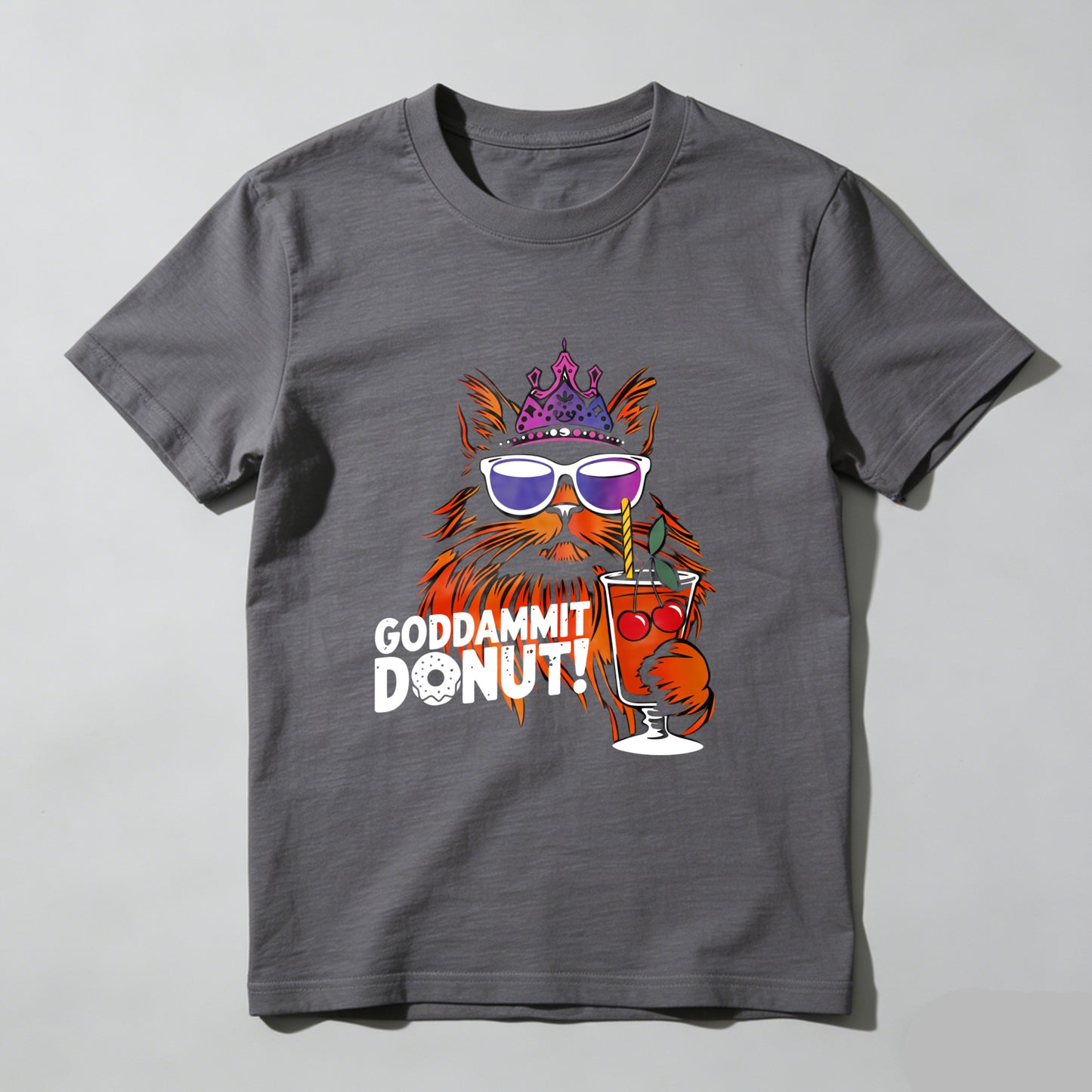 Wardrobecart Cat With Crown Sunglasses And Cocktail Unisex Classic T-shirt