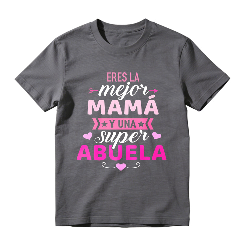 Women'S Black Mother'S Day T-Shirt with Pink Letter Print-Mejor Mama Design, Short Sleeve Crew Neck, Comfortable  , Machine Washable, Perfect Gift for Mom, Allseason Apparel| Mother'S Day Theme| Stretchy Fabric