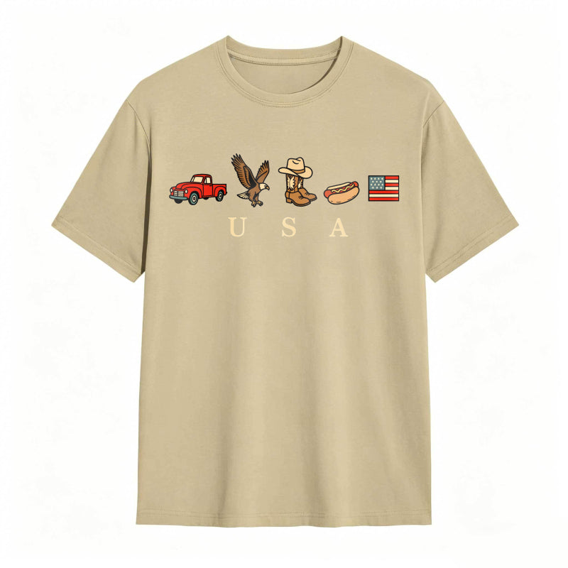 USA Icons Comfort Colors 4th Of July Graphic Tee