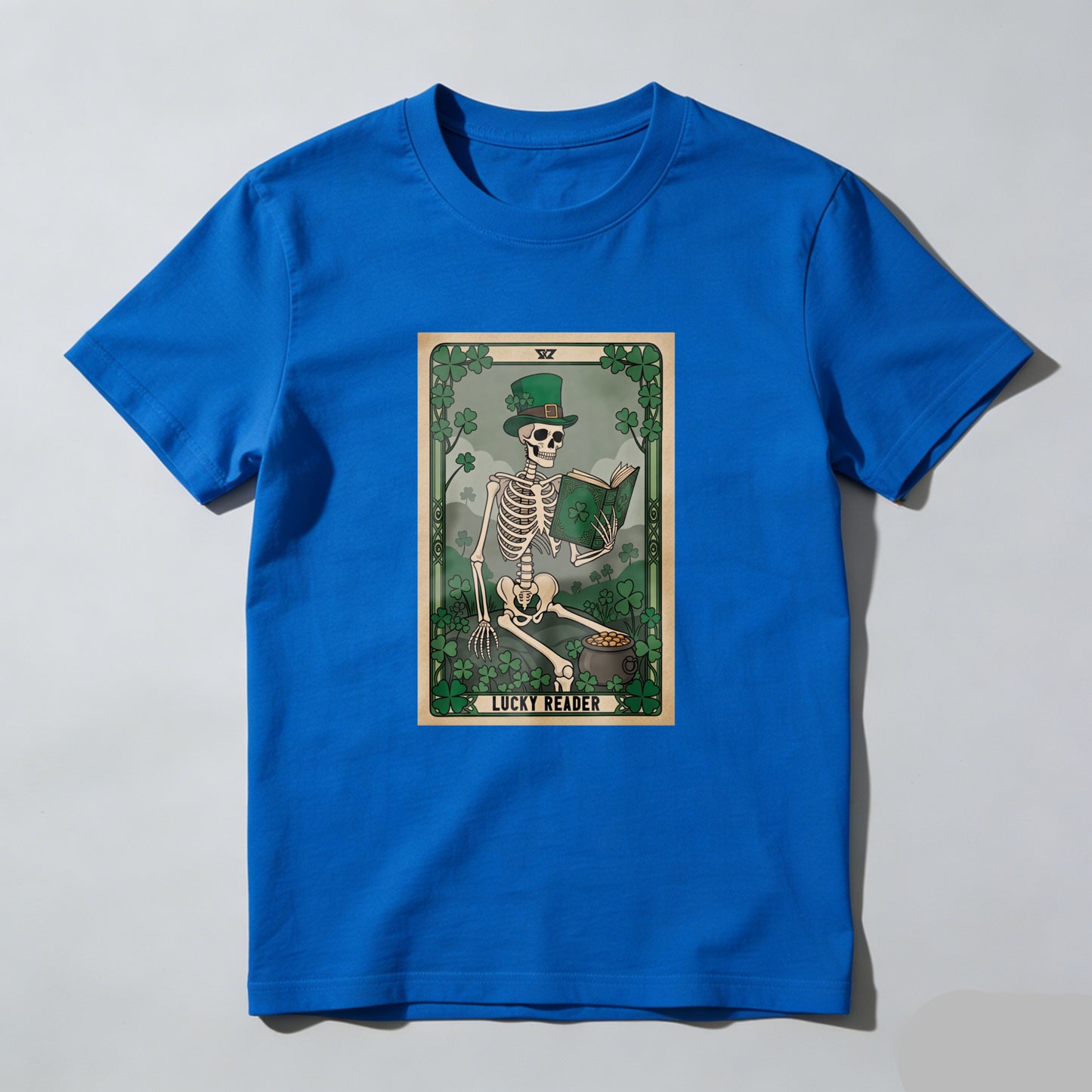 Wardrobecart Skeleton Reading Book In Forest Scene Unisex Classic T-shirt