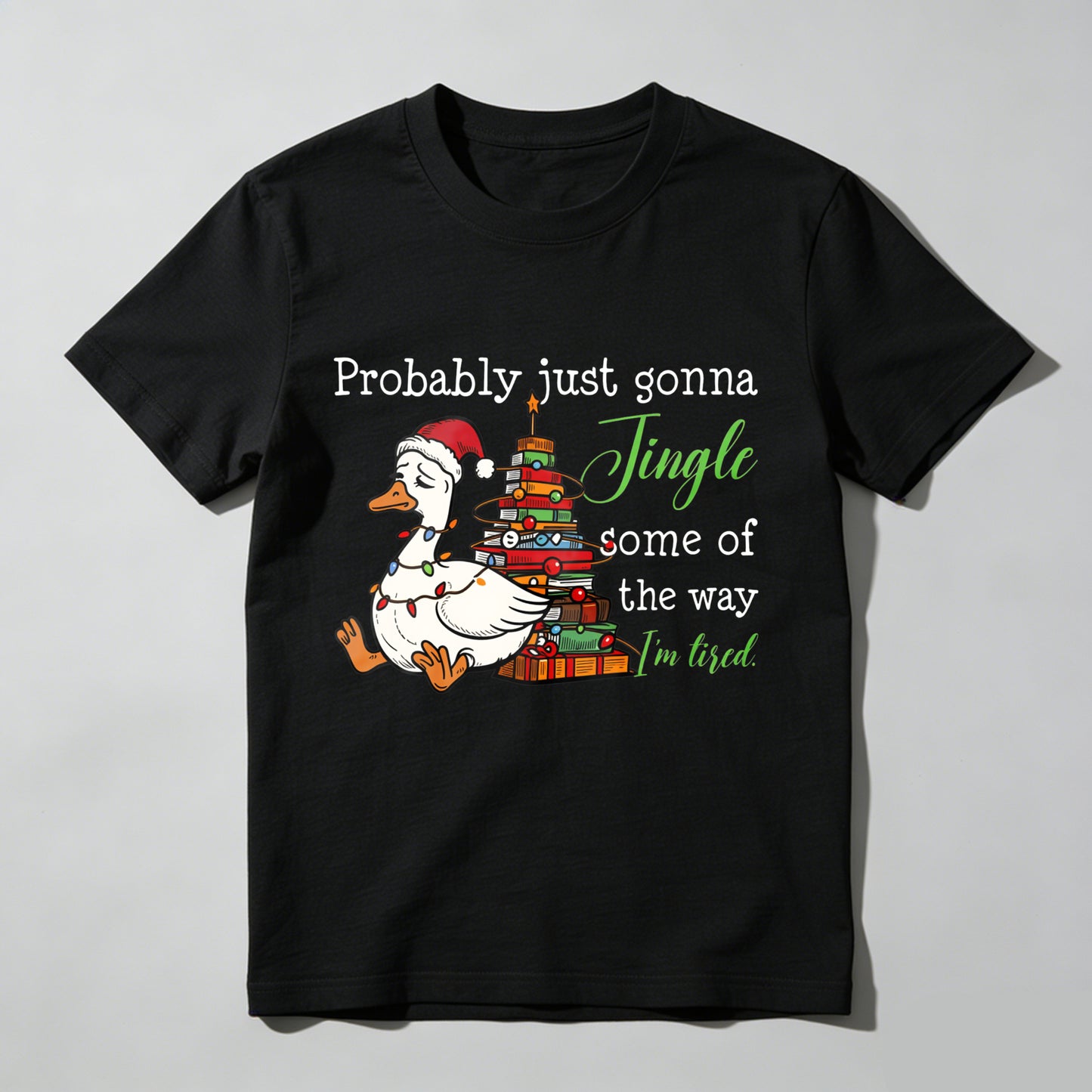 Wardrobecart Duck Wearing Santa Hat Near Christmas Tree Unisex Classic T-shirt