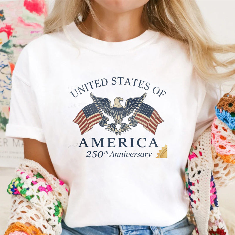 United States Of America 250th Anniversary Eagle And Flag Design T-shirt