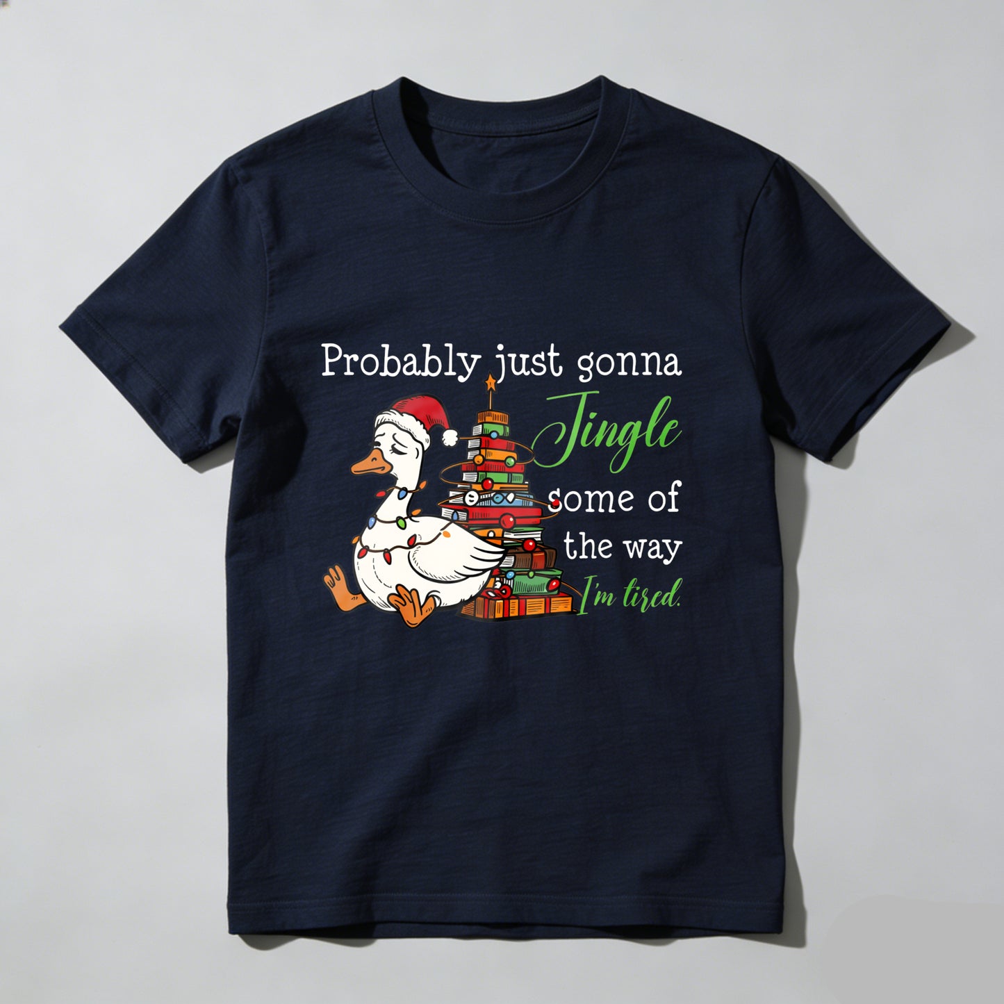 Wardrobecart Duck Wearing Santa Hat Near Christmas Tree Unisex Classic T-shirt