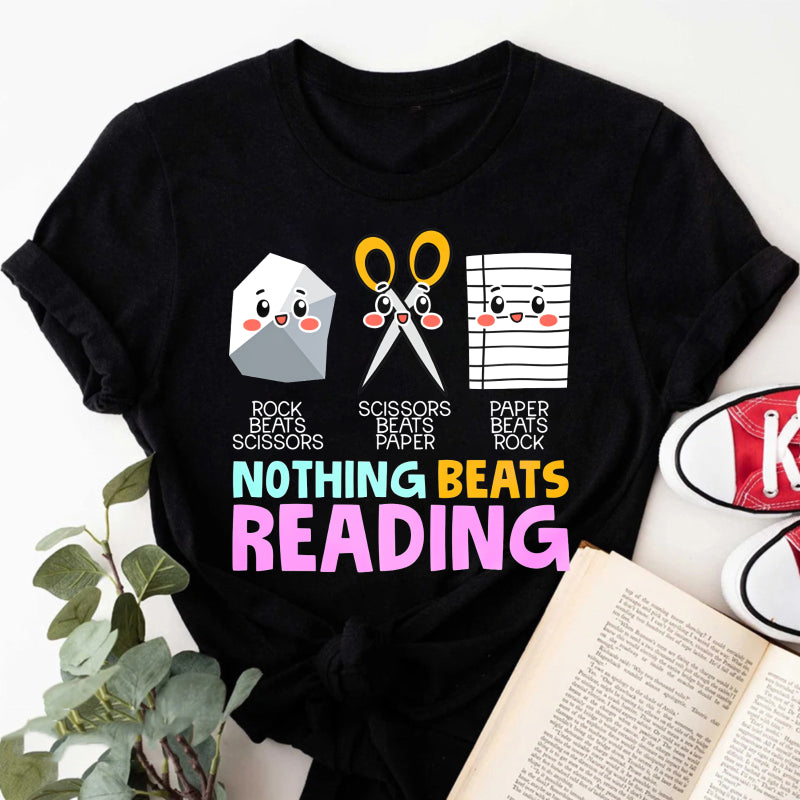 Wardrobecart Rock Beats Scissors Scissors Beats Paper Paper Beats Rock Nothing Beats Reading Unisex Classic T-shirt