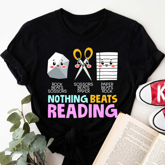 Wardrobecart Rock Beats Scissors Scissors Beats Paper Paper Beats Rock Nothing Beats Reading Unisex Classic T-shirt