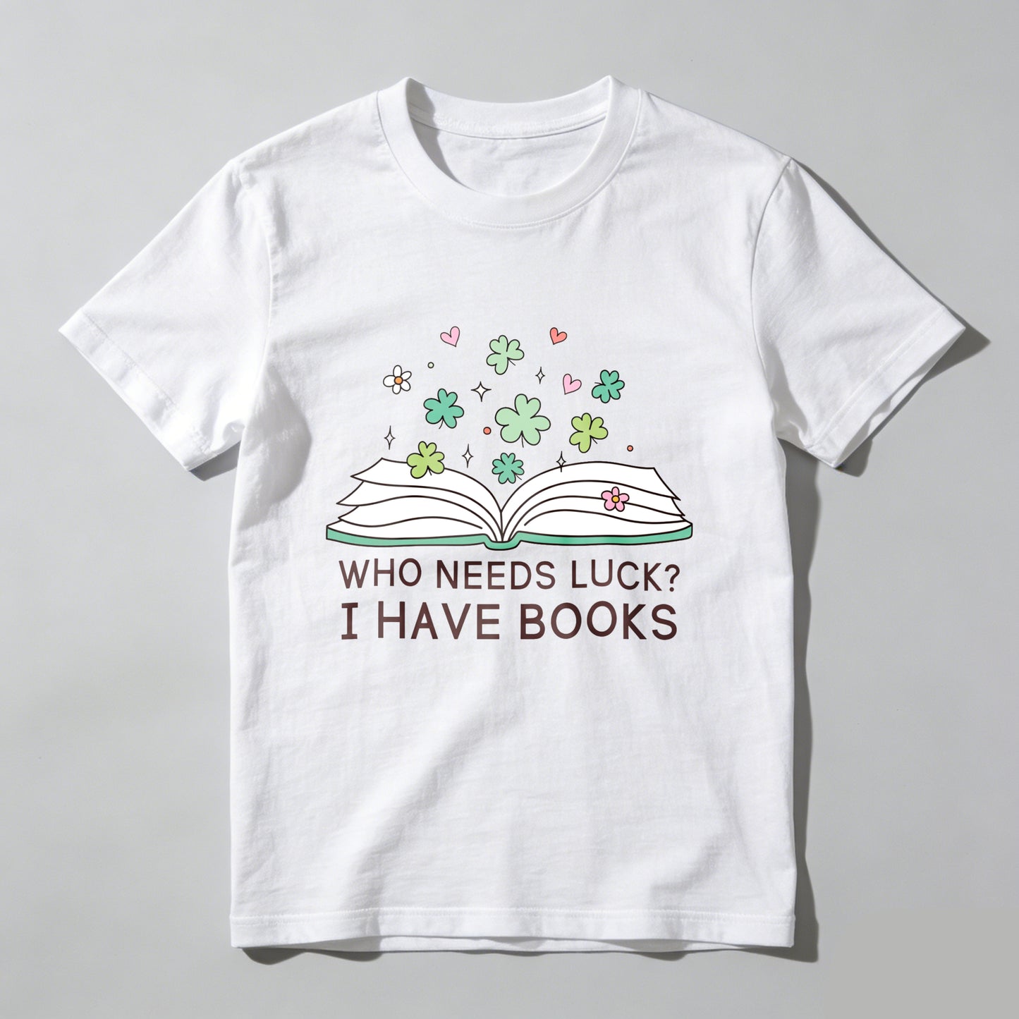 Wardrobecart Open Book With Flowers And Text Unisex Classic T-shirt