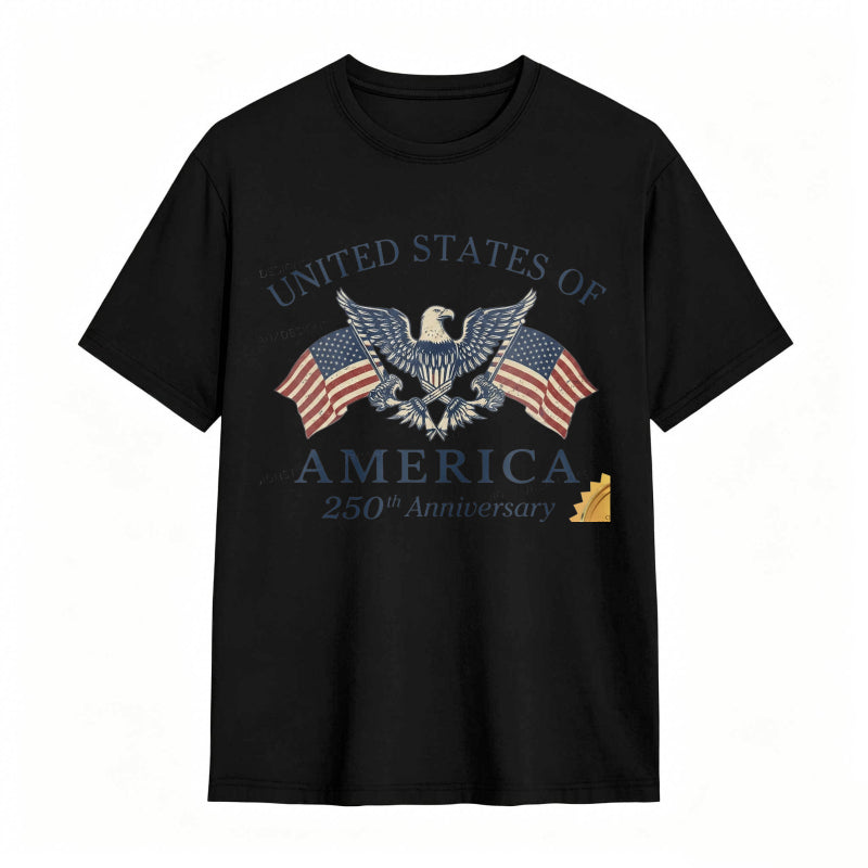 United States Of America 250th Anniversary Eagle And Flag Design T-shirt