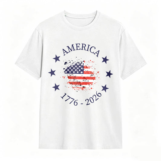 America 250th Anniversary Patriotic USA Flag Graphic Tee